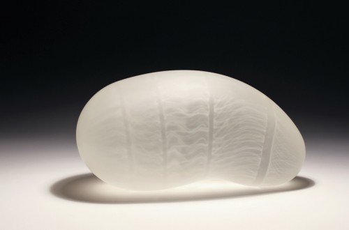 White structural trace embryo, 8"h x 15"w x 6.75"d, 2015