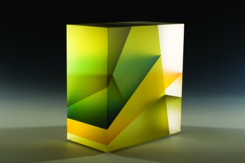 green leaf cuboid, 9.5"h x 9"w x 5", 2010