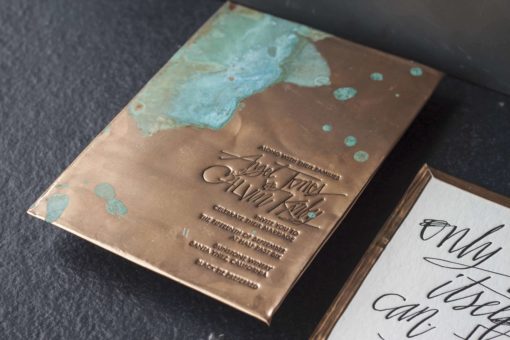 Copper Letterpress Invitations