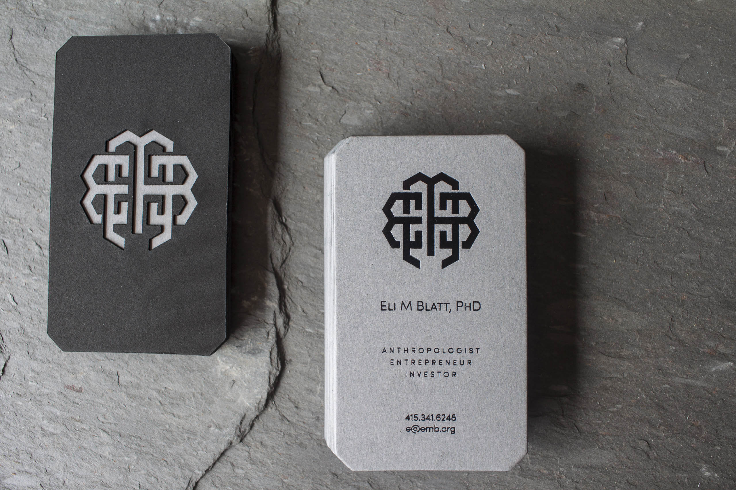 Foil Stamped Laser Cut Business Cards For Eli A Fine Press