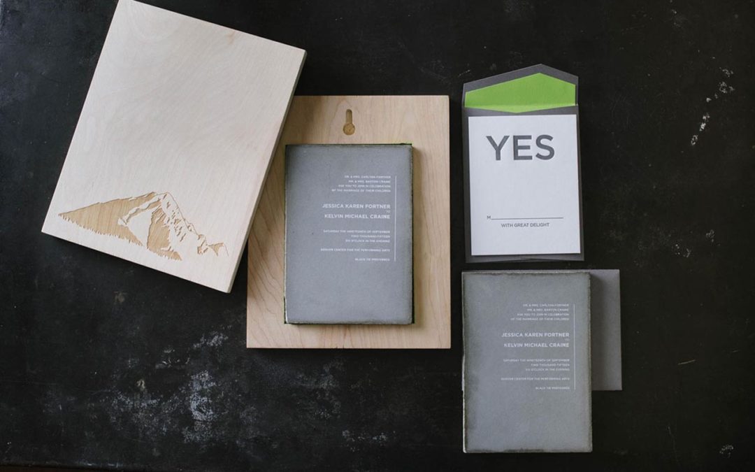 Luxury Concrete Wedding Invitation
